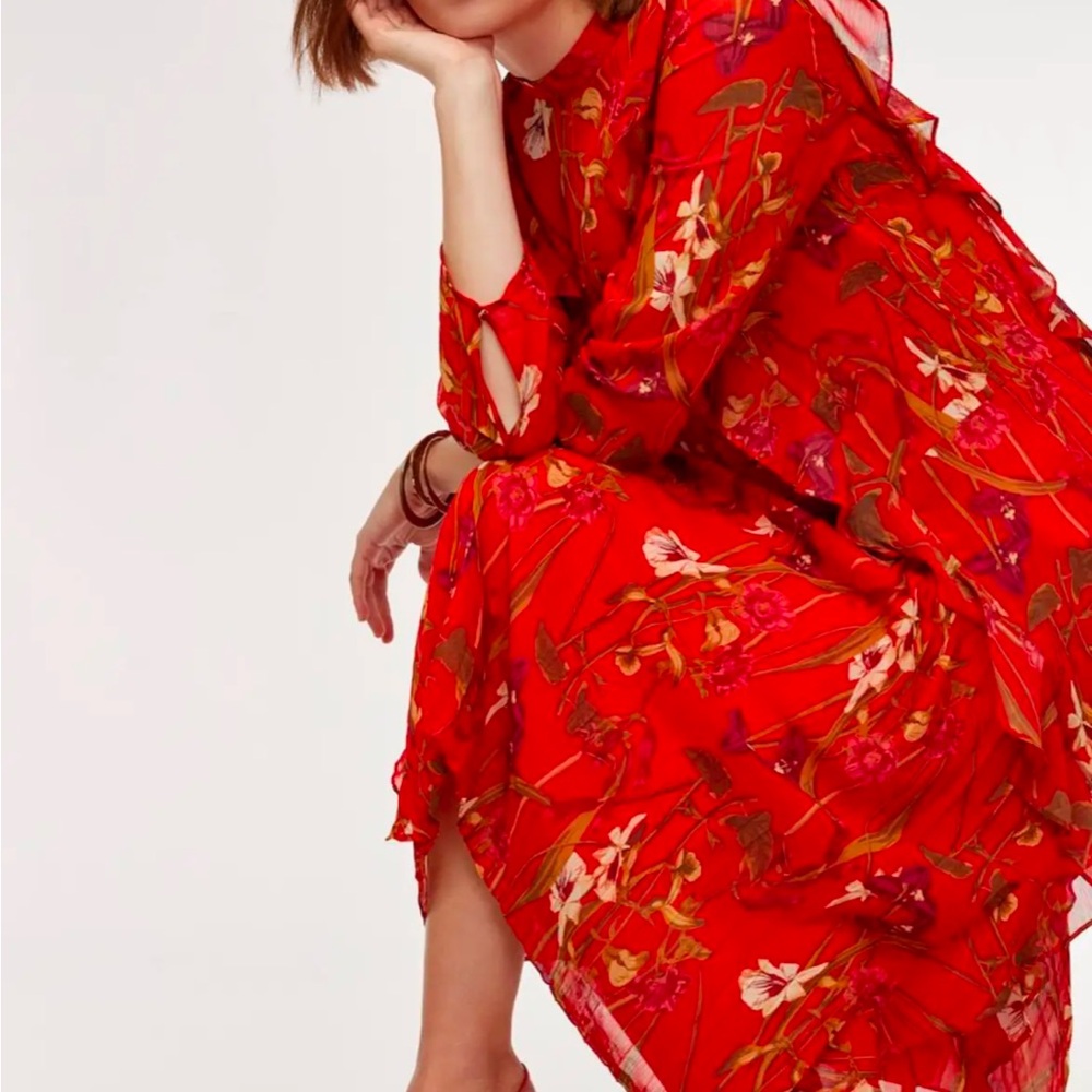 Floral Red Maxi Dress